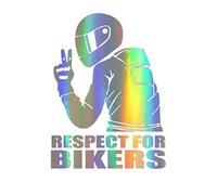 RIZGHWOY Rispetto per i Motociclisti Adesivi Adesivi per la Decalcomania Moto per Le Porte delle Auto con Materiale Ad Alta visibilità Buccia di Crack di Dissolvenza (Multicolore)