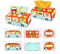 RIZGHWOY Scatola di Lussuoso Tessuto Sensoriale per Coordinazione Muscolare Dell'esercizio di, per Bambino, Materiale: Peluche (Modello di Autobus)
