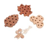 RIZGHWOY Set di Giocattoli con Foglie da Infilare Dal Design più Grande per Migliorare la Comunicazione, per Bambini, Legno di Faggio/sapele/pero Rosso