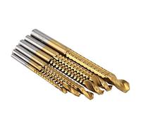 RIZGHWOY Set di Punte da Trapano Rivestite in Titanio HSS da 6 Pezzi Set di Frese per Fori per la Lavorazione del Legno con Punto di Divisione a 135 Gradi per Piastre di Plastica in
