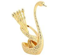 RIZGHWOY Squisito Tavolo in Acciaio Inossidabile Vigera de Vajillas Pulido Pulido Organizzatore D'argento per Cucine Tavolo da Pranzo, Decorazione di Cigno Ad Alto Grado (GOLD)