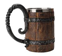 RIZGHWOY Tazza a Botte di Simulazione, Boccale da Birra Doppio con Rivestimento in Acciaio Inossidabile in Resina, Perfetta per l'uso Quotidiano in Casa, Ufficio e Feste, capacità 550 Ml