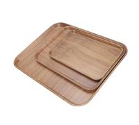 RIZGHWOY Vassoi Rettangolari da 3 Pezzi, Piatti da Portata in Melamina Antiscivolo, Design Impilabile Facile da Pulire per Colazione e Feste