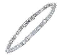 RIZILIA Gioielli Cubic Zirconia Taglio Rotondo Belle Clear White Topaz Tennis Infinity Moda Bracciale
