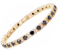 Rizilia Oro Giallo Oro Giallo 18K di Pietra preziosa di Birthstone dell'oro Placcato [180mm / 7inch] Braccialetto di Tennis Elegante Moderno [Sacchetto dei monili Liberi]