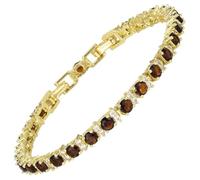 RIZILIA Zircone Marrone CZ 14K Oro Placcato Bracciale Tennis Donna