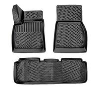 RizLiner Tesla Model S 2015-2019 - Tappetini 3D su misura, compatibili con Tesla Model S, misurati al laser, per 1a e 2a fila, per tutte le condizioni atmosferiche, inodore, antiscivolo, in TPE