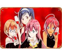 Rizu Ogata, Mafuyu Kirisu, Uruka Takemoto, Fumino Furuhashi, We Never Learn Poster Decorazione artistica da parete in metallo retrò 20,3 x 30,5 cm