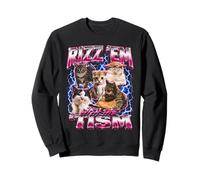 Rizz Em with The Tism Funny Autistic Cat - Meme Bootleg Felpa