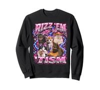 Rizz Em with The Tism Funny Autistic Cat - Meme Bootleg Felpa