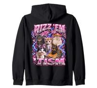 Rizz Em with The Tism Funny Autistic Cat - Meme Bootleg Felpa con Cappuccio