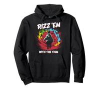 Rizz Em With The Tism Funny Sarcastic Kids Boys Girls Anime Felpa con Cappuccio