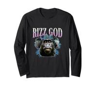 Rizz God Funny Monkey Rizzler Meme Skibidi Sigma Teen Boy Maglia a Manica