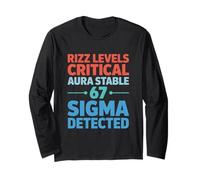 Rizz Levels Critical Aura Stable 67 Sigma Rilevato Sei Sette Maglia a Manica
