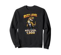 Rizz Livello 1000 T-Rex Dinosaur Meme Design Funny Gamer Felpa