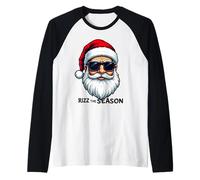 Rizz The Season - Occhiali da Sole con Babbo Natale, Divertente Gioco di Parole Maglia con Maniche Raglan