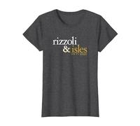 Rizzoli & Isles Logo Maglietta, Donna, Grigio Scuro, L