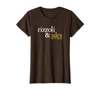 Rizzoli & Isles Logo Maglietta, Donna, Marrone, XL