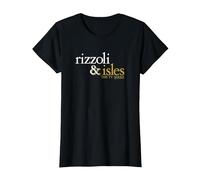 Rizzoli & Isles Logo Maglietta, Donna, Nero, XL