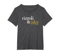 Rizzoli & Isles Logo Maglietta, Donna Plus-Size, Grigio Scuro, 1X