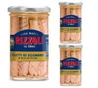 Rizzoli Sgombro Olio Oliva in Vaso 250g - Confezione da 3