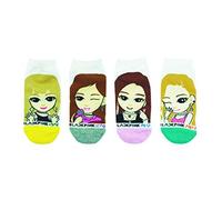 RJ K-POP - Calzini alla caviglia da donna, set da 4 paia, colore: rosa/giallo/verde/grigio, 23-25 cm / US 7-9 / EUR 38-42 / UK 5-8 / US 7-9, rosa/giallo/verde/grigio, 23-25cm / US 7-9 / EUR 38-42 /UK
