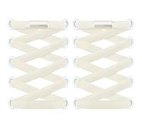 RJ-Sport 2 paia di lacci piatti senza allacciare - Lacci elastici con chiusura rapida - Sistema di allacciatura rapida per un comfort unico e una tenuta forte - con capsule metalliche, beige., 120