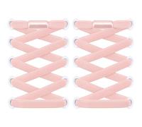 RJ-Sport 2 paia di lacci piatti senza allacciare - Lacci elastici con chiusura rapida - Sistema di allacciatura rapida per un comfort unico e una tenuta forte - con capsule metalliche, rosa chiaro