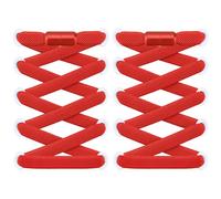RJ-Sport 2 paia di lacci piatti senza allacciare - Lacci elastici con chiusura rapida - Sistema di allacciatura rapida per un comfort unico e una tenuta forte - con capsule metalliche, Colore: rosso