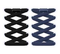 RJ-Sport 2 paia di lacci piatti senza allacciare - Lacci elastici con chiusura rapida - Sistema di allacciatura rapida per un comfort unico e una tenuta forte - con capsule metalliche, 120