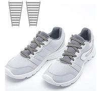 RJ-Sport Lacci elastici in silicone piatto per bambini e adulti - Lacci senza fiocco di ricambio, Unisex - Adulto, SElastic-Laces-DE-GE, Numero 003 - Silicone Grigio, 20 Schnürrlie's