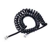 RJ10 Cavo Telefonico per Telefono Riccio a Spirale del Microtelefono 5 Meter Compatibile con Telefoni Fissi Cisco, NEC, ROLM, ITT, TI (Nero)
