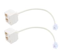 RJ11 6P4C Stecker 2x Buchse Anschluss Adattatore telefonico Kabel Beige
