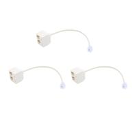 RJ11 6P4C Stecker 2x Buchse Anschluss Adattatore telefonico Kabel Beige