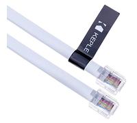 RJ12 a RJ12 Cavo 5m 6P6C Piatto di Estensione Telefonico Spina Da Maschio a Maschio a Rete Fissa Presa Centralino Dati Filo RJ-12 a RJ-12 (Bianco)