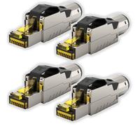 RJ45 Connettore Cat 8 Senza Attrezzi Connettori Spina a Crimpare Schermato 40Gbit/s LAN per cavo Ethernet CAT8.1 Cat8 Cat7 Cat6a 8 pin Plug | 4 pezzi