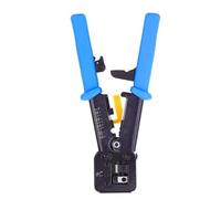 RJ45 Crimping Tool | Pass Through CAT6 CAT5E Crimper for Ethernet Cables | All - in - One Wire Stripper/Cutter/Crimper | Well - Made Steel Electrical Tool (Blue)