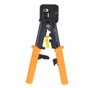 RJ45 Crimping Tool | Pass Through CAT6 CAT5E Crimper for Ethernet Cables | All - in - One Wire Stripper/Cutter/Crimper | Well - Made Steel Electrical Tool (Orange)