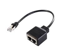 RJ45 Ethernet Adattatore Divisore, Adattatore Ethernet RJ45 Divisore, Sdoppiatore 2 Porte per Cat5, Cat5e, CAT6, Cat7 Sdoppiatore Etherne per Connessione a Banda Larga Home Office