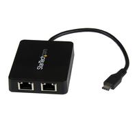 StarTech.com Adattatore di Rete USB-C a doppia uscita Ethernet Gigabit con porta USB tipo-A