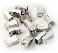 RJ45 Modular plug (8P8C) universal, CAT 6A, shielded, AWG 26-24, 100 pieces