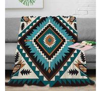 RJAVAGFZL stampa 3D Aztec pattern coperta termica microfibra biancheria da letto morbida plaid termico lavabile per giovani in affitto Southwest tribal design 80×90inch(200x230cm)
