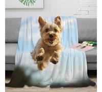 RJAVAGFZL stampa 3D Carino cane jumping coperta microfibra biancheria da letto non perde pelo coperta da camera da letto calda per regali di anniversario Pet joyful moment 80×90inch(200x230cm)