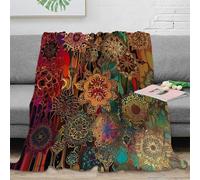 RJAVAGFZL stampa 3D Floral patterns coperta da viaggio microfibra biancheria da letto morbida coperta da riposo anti-pilling per regali per chi viaggia spesso astratto ornamental 60x80inch(150x200cm)