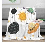RJAVAGFZL stampa 3D SolarSystemArt coperta in pile microfibra biancheria da letto morbida e calda plaid in pile non perde pelo per giovani amanti del comfort CartoonSpaceStyle 60x80inch(150x200cm)