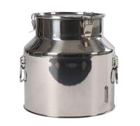 RjcdOPL Contenitore ermetico per alimenti in acciaio inox 201 con coperchio e mestolo, tanica multifunzionale con guarnizione in silicone, per la conservazione di latte, vino, formaggio e farina (22L)
