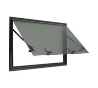 RjcdOPL Finestra basculante per camper, finestra laterale della caravana, 800 × 500 mm, parasole e zanzariera incorporata, alluminio e vetro temperato, apertura 0 - 85° (angoli destri)