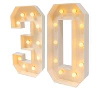 RjcdOPL Numeri luminosi LED 2000-3000 K in altezza 100 cm, decorazione di compleanno 30/40/50, luminosa gigante numeri per compleanno, matrimonio, festa (30)
