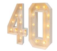 RjcdOPL Numeri Luminosi LED 2000-3000K Altezza 100cm, Decorazione di Compleanno 30/40/50, Numeri Luminosi Giganti Per Compleanno, Matrimonio, Festa (40)