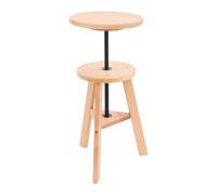RjcdOPL Sgabello da pittura rotondo in legno, sgabello da disegno regolabile in altezza, rotazione a 360°, superficie Ø30 cm, struttura triangolare stabile, per officina e studio d'artista